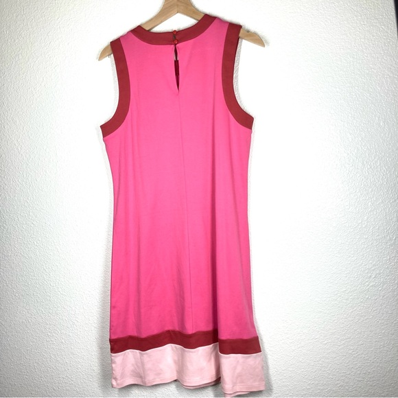 New York & Company Pink Red Dress Medium Sleeves Less Pull Over Cotton - Picture 10 of 15